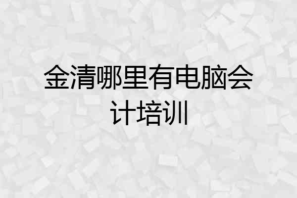 金清哪里有电脑会计培训