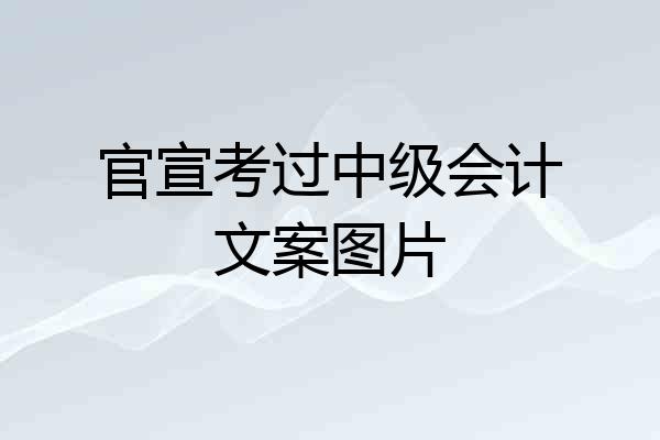 官宣考过中级会计文案图片