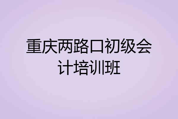 重庆两路口初级会计培训班