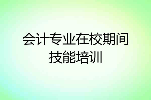 会计专业在校期间技能培训