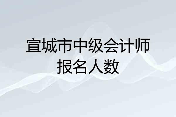 宣城市中级会计师报名人数