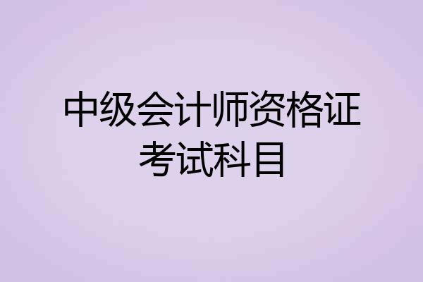 中级会计师资格证考试科目