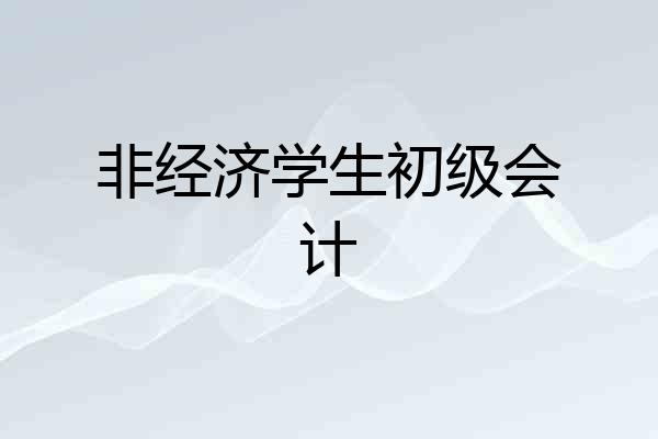 非经济学生初级会计
