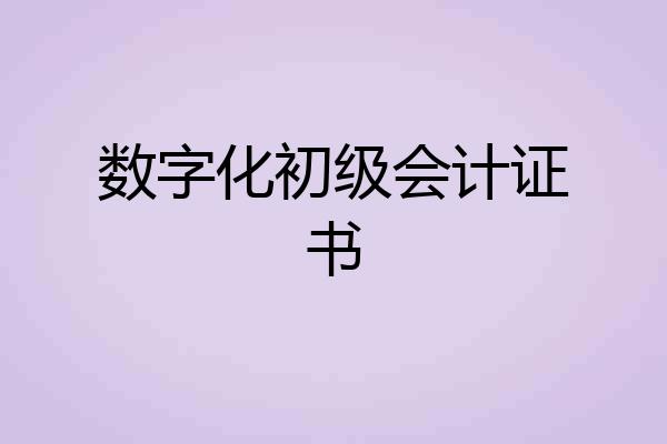 数字化初级会计证书