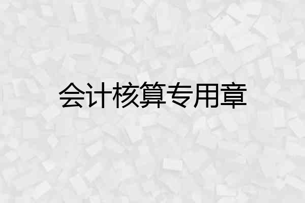 会计核算专用章