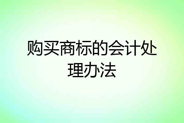 购买商标的会计处理办法