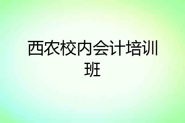 西农校内会计培训班