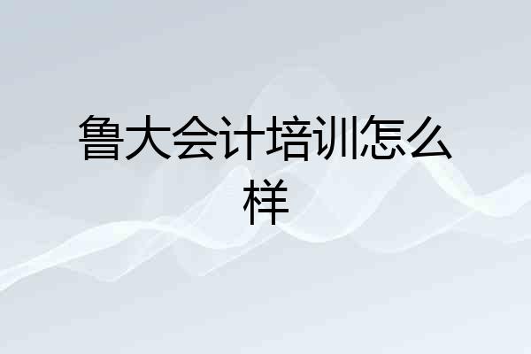 鲁大会计培训怎么样
