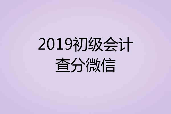 2019初级会计查分微信