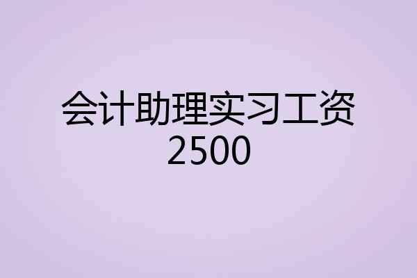会计助理实习工资2500