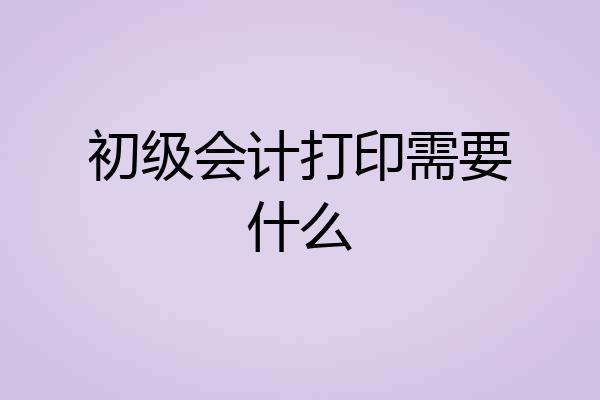 初级会计打印需要什么
