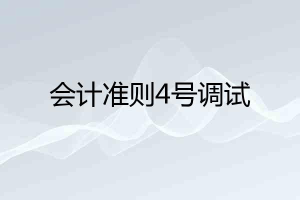 会计准则4号调试