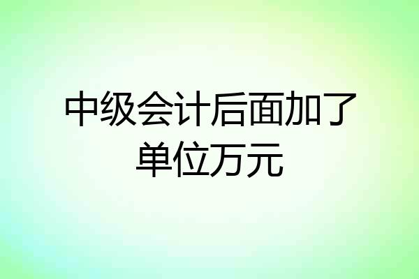 中级会计后面加了单位万元