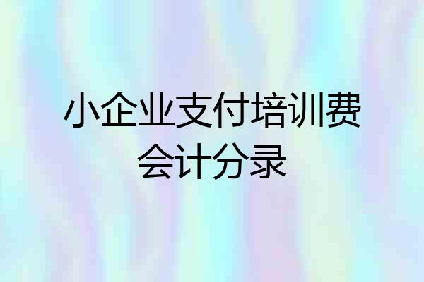 小企业支付培训费会计分录
