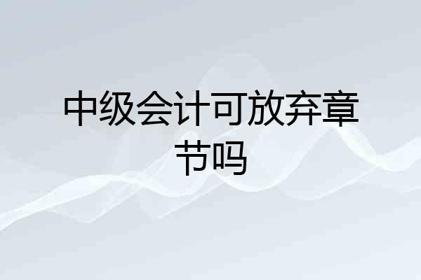 中级会计可放弃章节吗