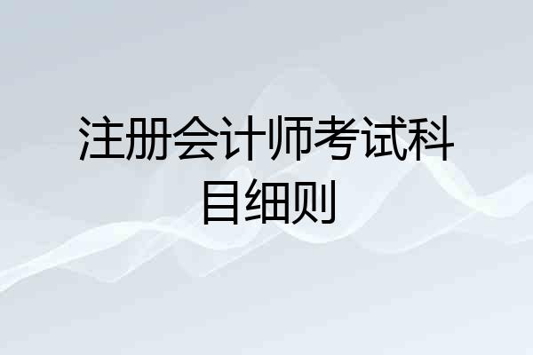 注册会计师考试科目细则