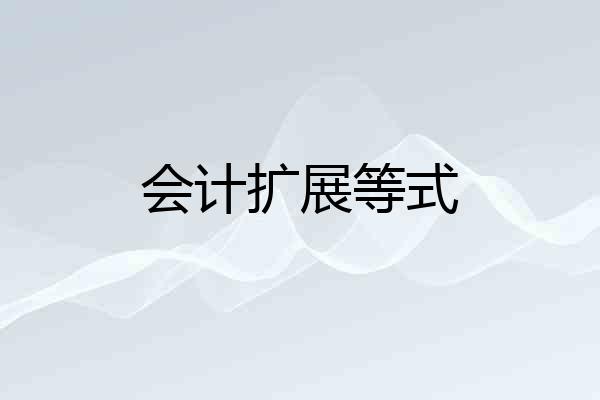 会计扩展等式