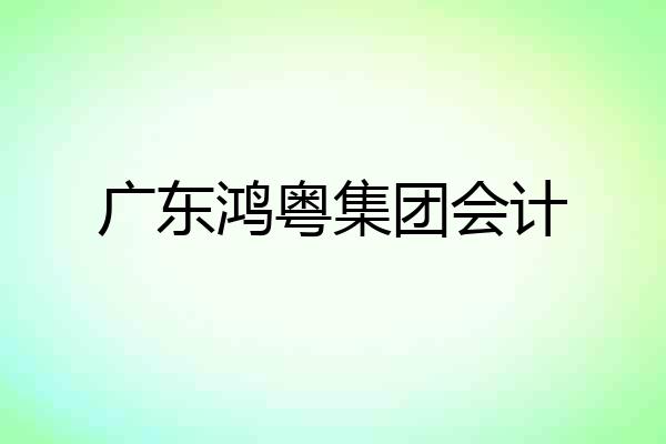 广东鸿粤集团会计