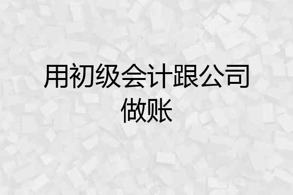 用初级会计跟公司做账