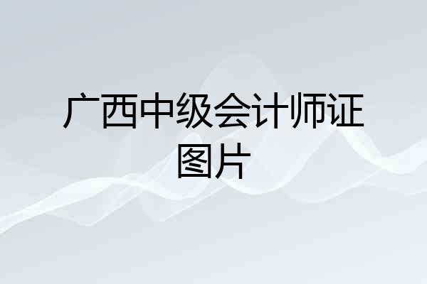 广西中级会计师证图片