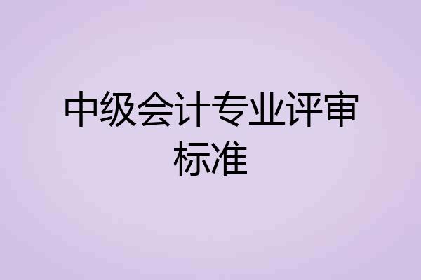 中级会计专业评审标准