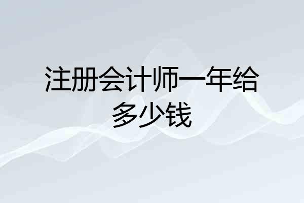 注册会计师一年给多少钱