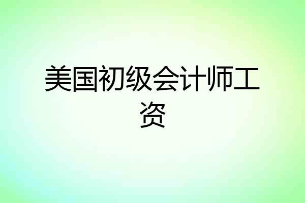 美国初级会计师工资