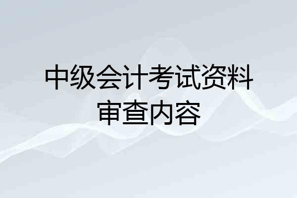 中级会计考试资料审查内容