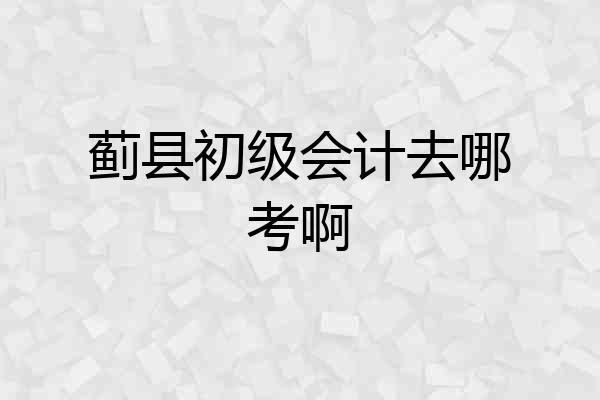 蓟县初级会计去哪考啊
