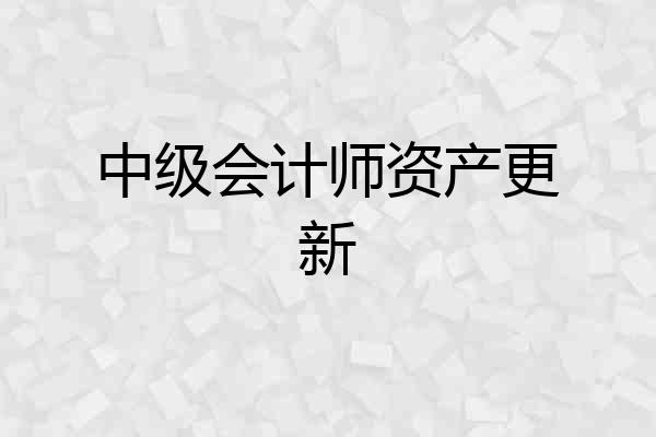 中级会计师资产更新