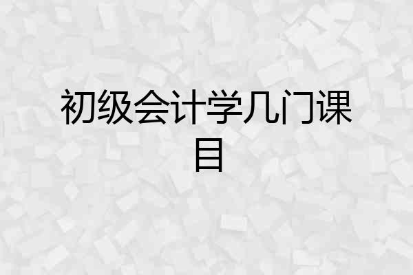 初级会计学几门课目