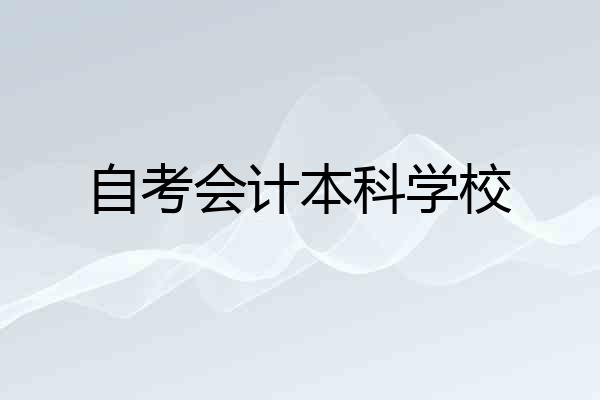 自考会计本科学校