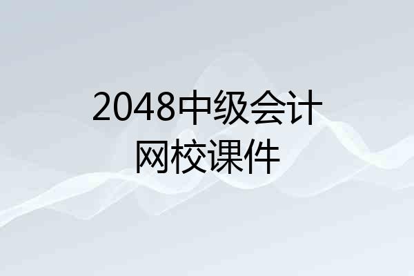 2048中级会计网校课件
