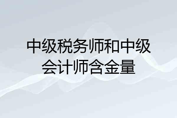 中级税务师和中级会计师含金量
