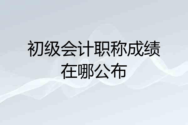 初级会计职称成绩在哪公布