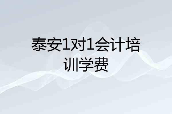 泰安1对1会计培训学费