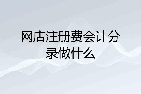 网店注册费会计分录做什么