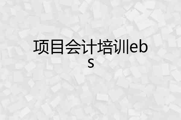 项目会计培训ebs