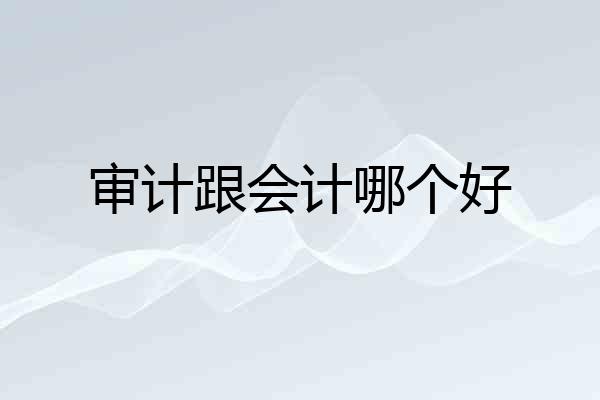 审计跟会计哪个好