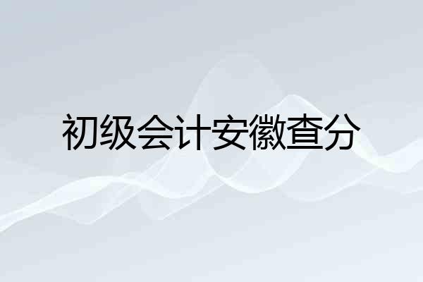初级会计安徽查分