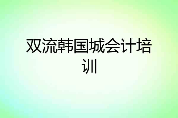 双流韩国城会计培训