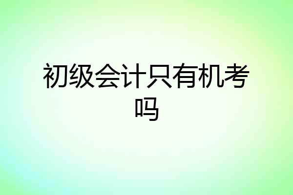 初级会计只有机考吗