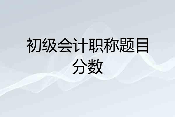 初级会计职称题目分数