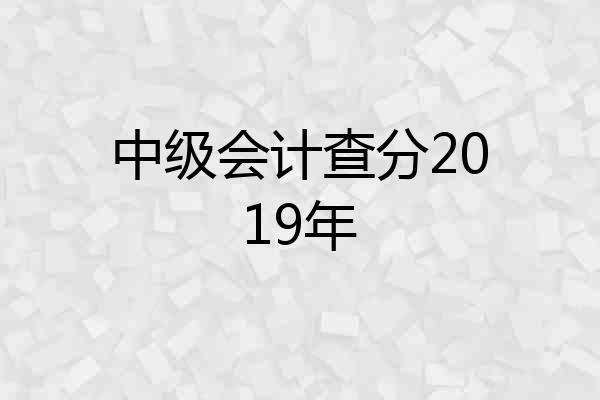 中级会计查分2019年