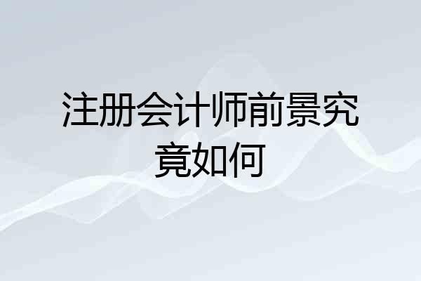 注册会计师前景究竟如何