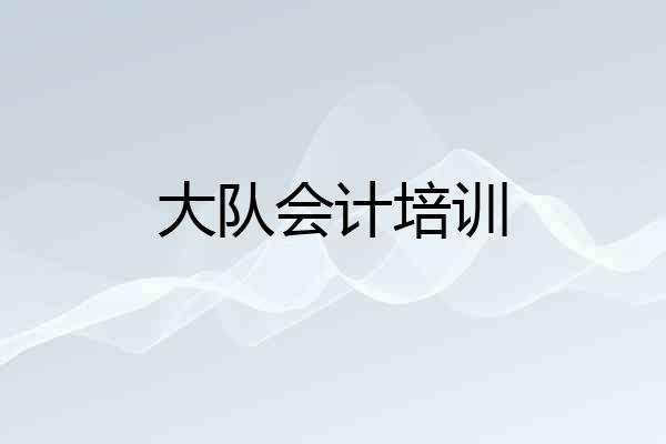 大队会计培训