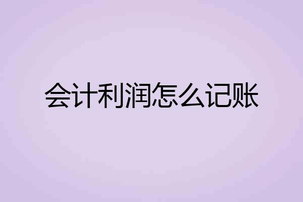 会计利润怎么记账