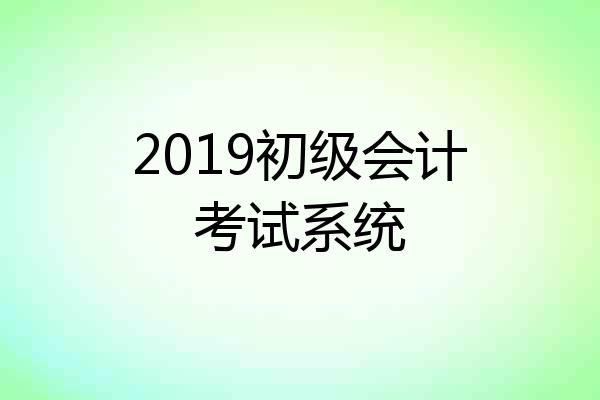 2019初级会计考试系统