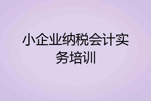小企业纳税会计实务培训