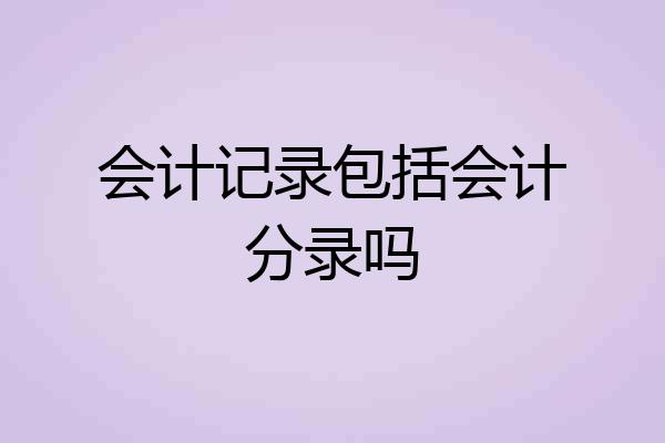会计记录包括会计分录吗